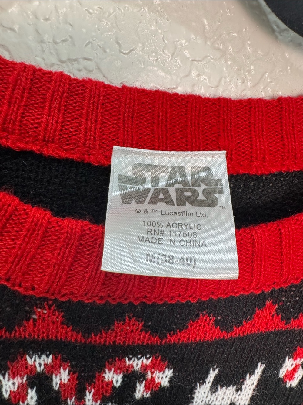 Star Wars Darth Vader Ugly Christmas Sweater Men M Black Red Stormtrooper - Picture 2 of 5